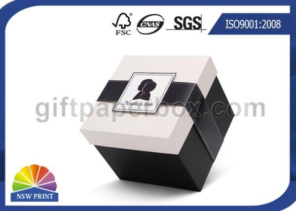 Cheap Black And White Striped Gift Box Cardboard Paper Square Gift Box for sale