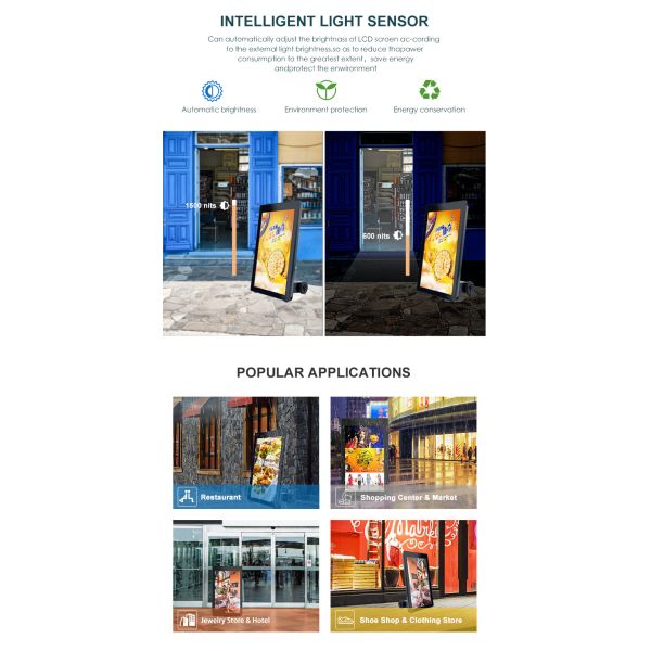 Outdoor capacitive touch lcd portable with wheels display advertising digital signage battery powered