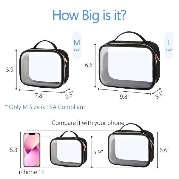 Clear Waterproof Lightweight Cosmetic Bag Toiletry Bags