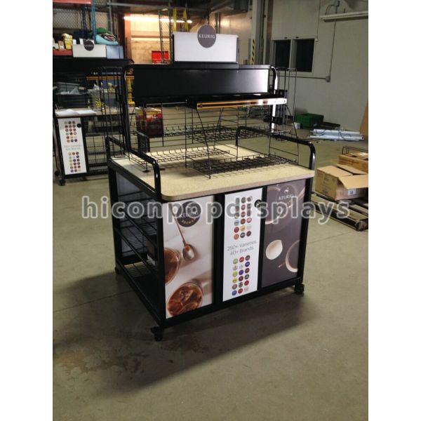 Movable Retail Single Sided Gondola Shelving For Display Coffee Maker