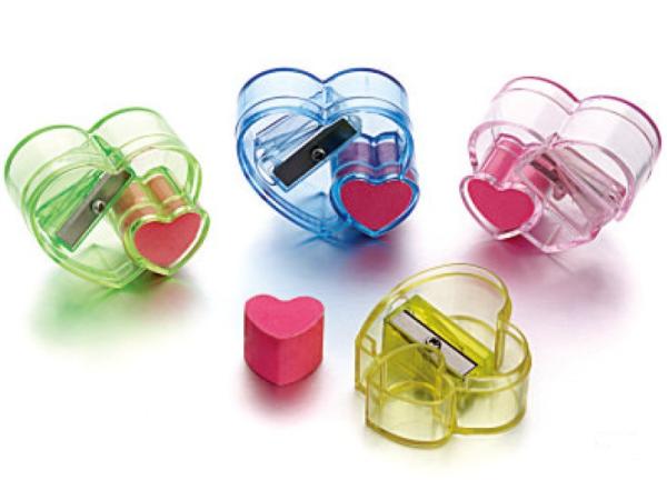 Cheap two heart shape pencil sharpener universal sharpener for sale
