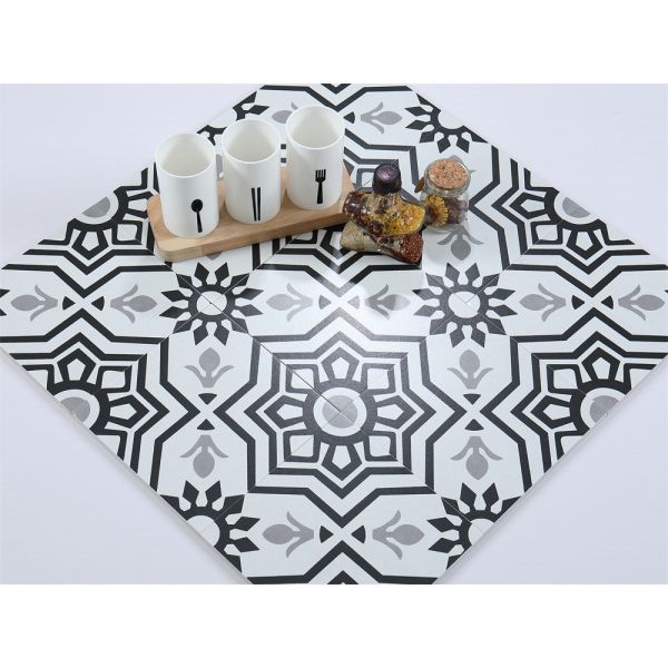 20x20cm Ceramic Rustic Tile for Indoor Floor Black Gray White