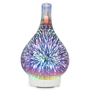 Best Christmas Firework Aromatherapy Essential Oil 3D Diffuser Glass Humidifier wholesale