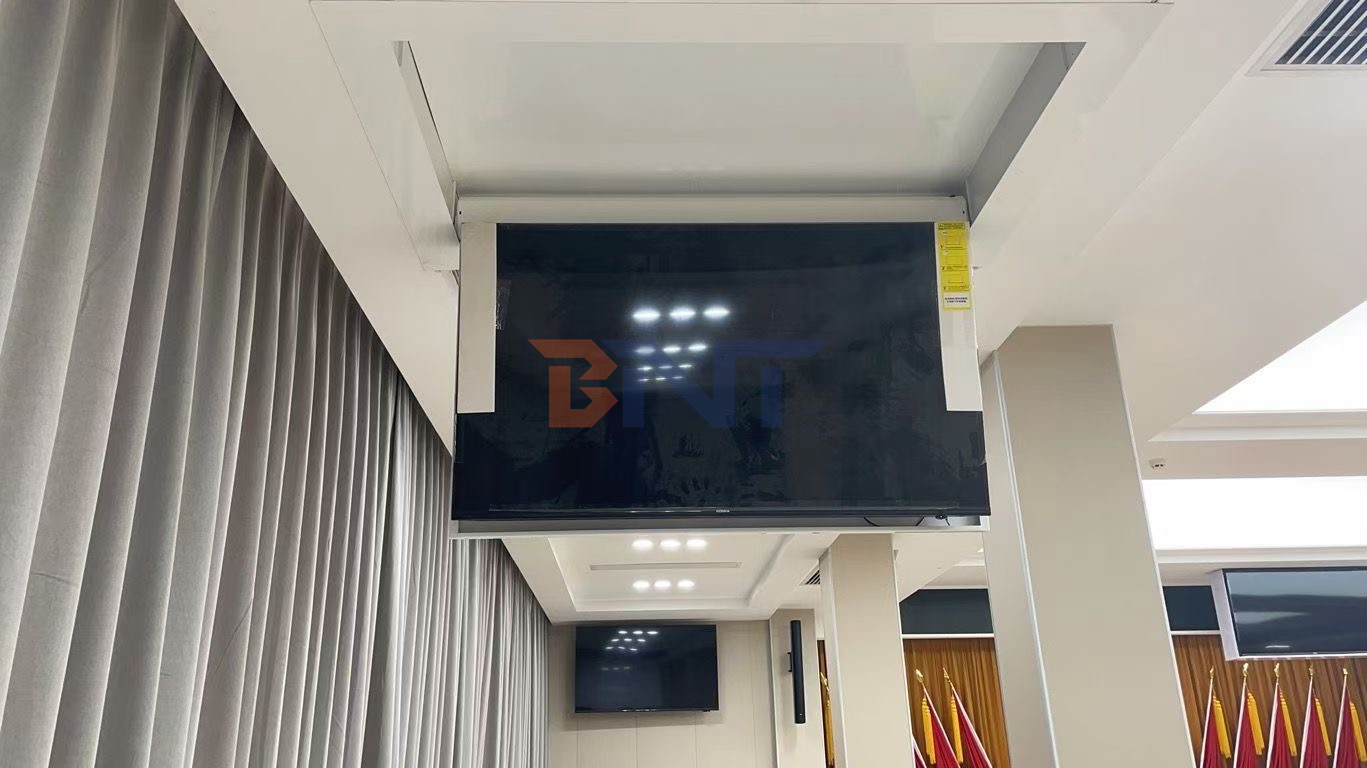 55 Inch Ceiling Flip Down Motorized TV Lift / TV Ceiling Motorized Lift Motorized Stands Flip Down Ceiling Tv Bracket