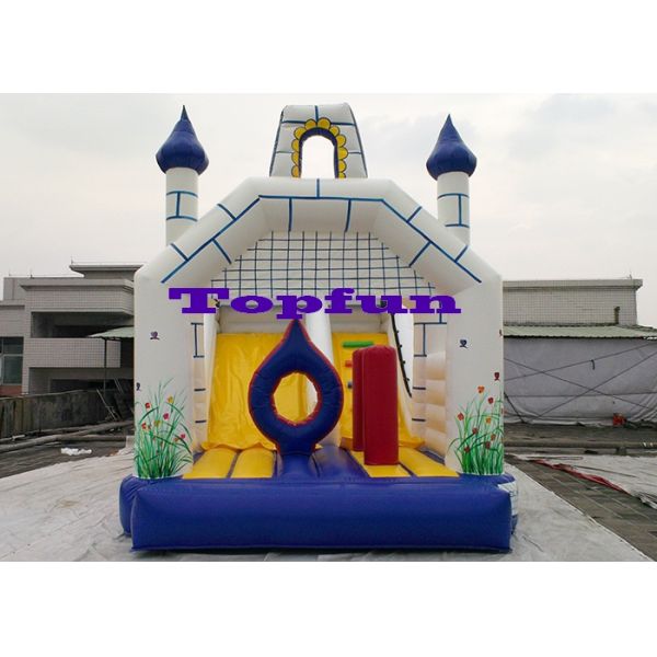 PVC Tarpaulin Inflatable Jumping Castle With Slide For Entertainment Centers