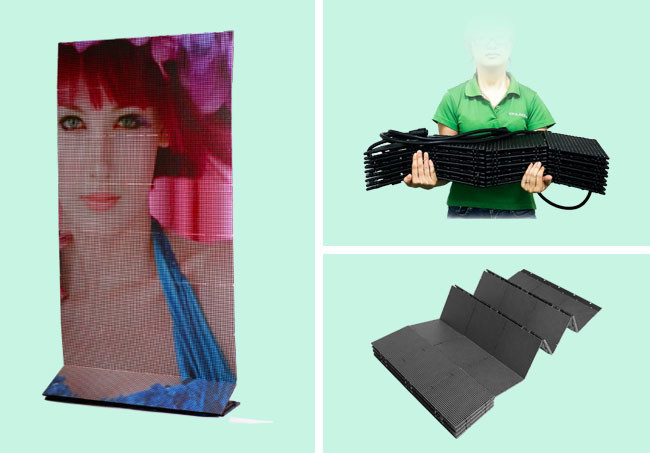 Fast And Easy Installation Indoor P5.2 Full Color LED Foldabled Screen Display With 250x250 Module