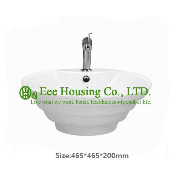 Cheap Ceramic basin sanitary ware bathroom shower hair shampoo cabinet mounted wall round vanity basin for sale