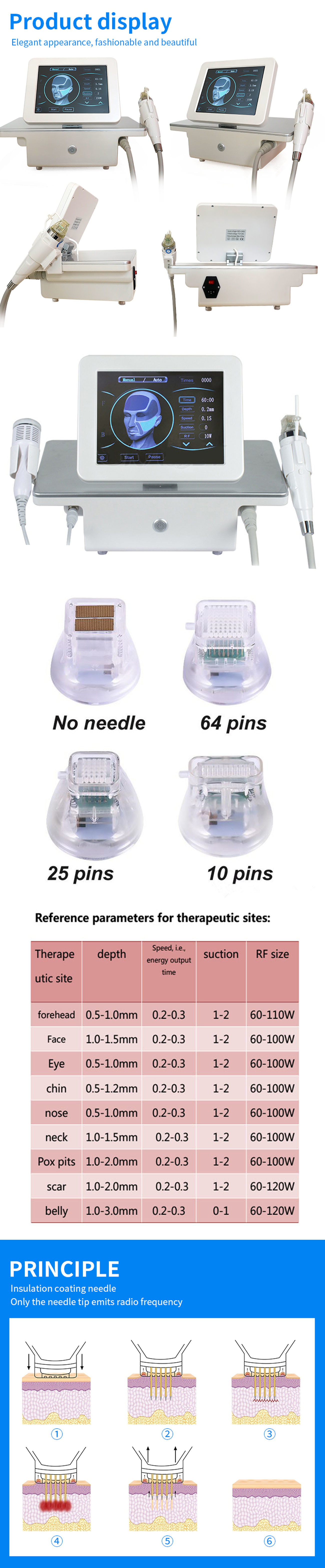 2025 New Hot Gold Mic-Needle Beauty Device Acne Treatment Wrinkle Removal Skin Rejuvenation Treat Beauty Machine