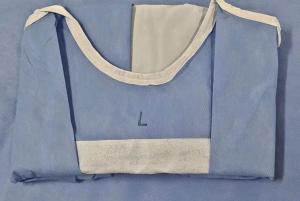 China Breathable Anti Blood Disposable Examination Gowns With Hook Loop Fastener on sale