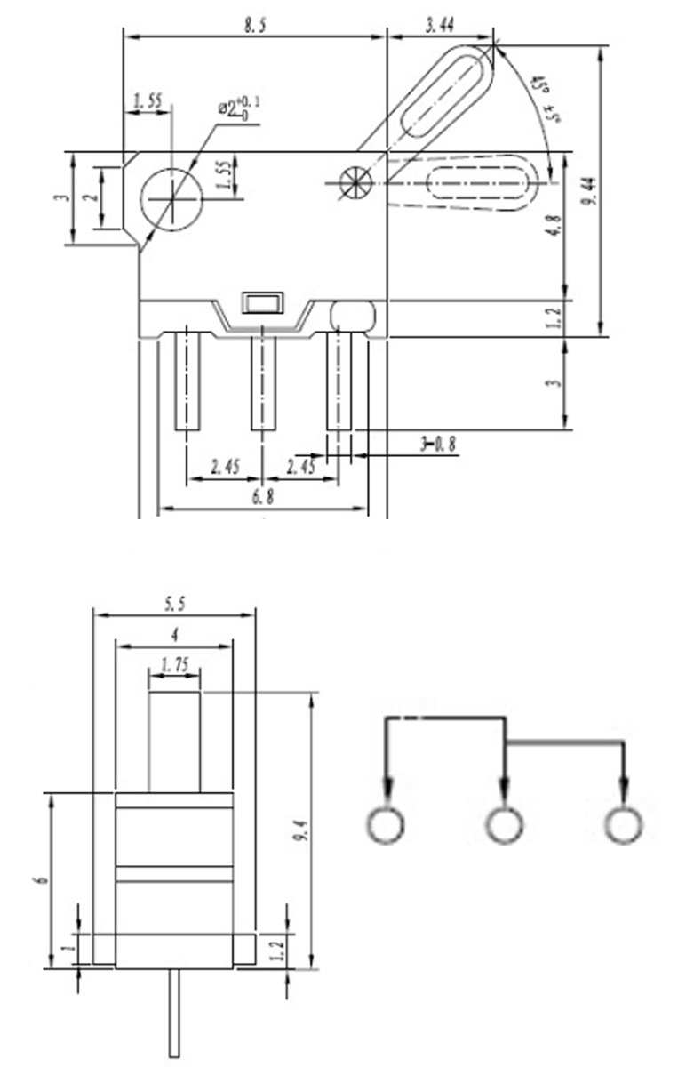 IP65 Micro Motion Detector Switch With 3 Terminals