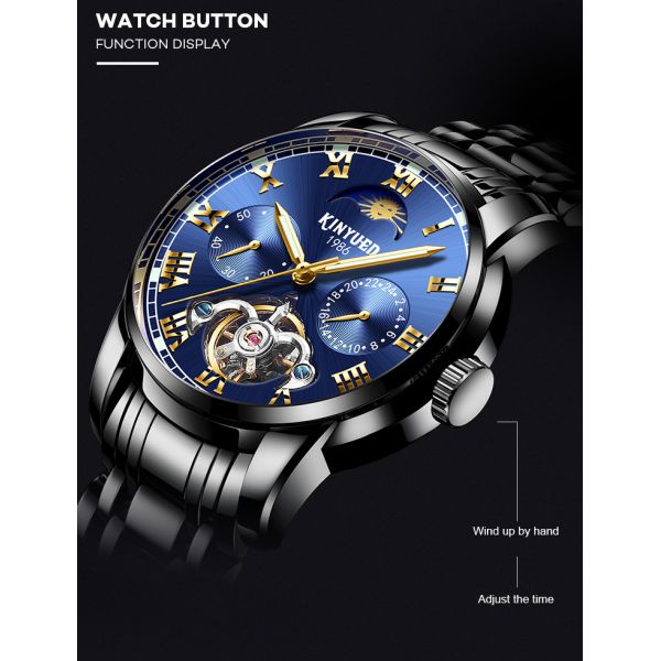Analog Pointer Tourbillon Mechanical Watch Mens Mechanical Watches