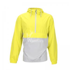 Best Mens Lightweight Waterproof Jacket 1/4 Zip Packable Hooded Rain Jacket wholesale