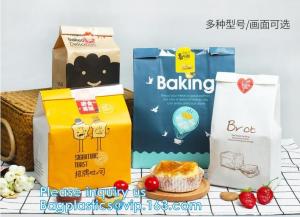 FDA food grade custom printed clear plastic bread bags,Food Grade Side Gusset Brown Paper Bread Bag,Custom Printed Bread