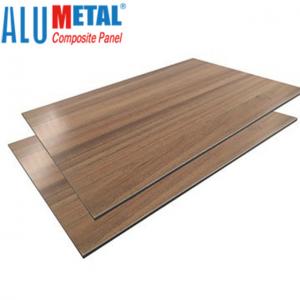 China 5mm Wooden Brushed Aluminium Composite Panel High Glossy on sale