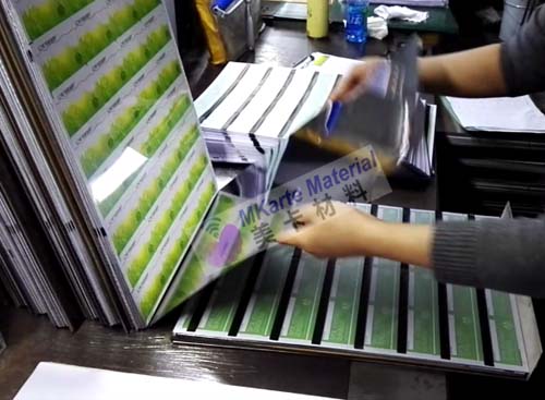 Laminated Steel Plate Pvc Id Card Material Fine Silk / Rough Silk Surface Pattern