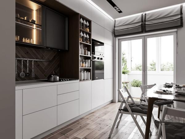 Cheap Solid Ash Wood Luxury Kitchen Cabinets Light Brown Cabinet For Apartment Use for sale