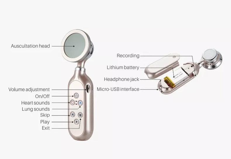 Professional Home Medical Devices Bluetooth Smart Usb Digital Wireless Stethoscope
