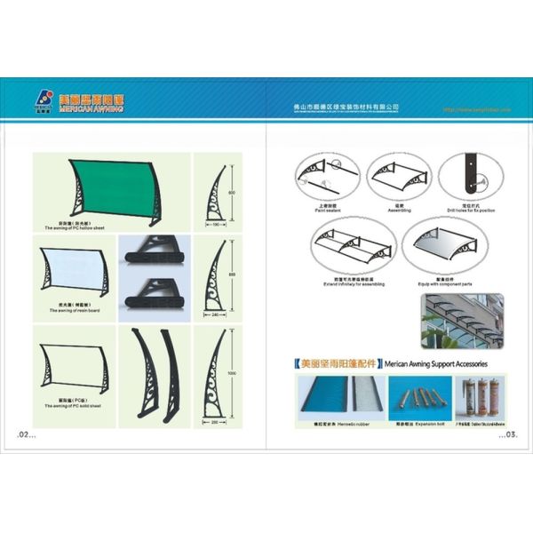 Window Canopy Polycarbonate Shade Awning Supported By Dependable Width Balcony Bracket