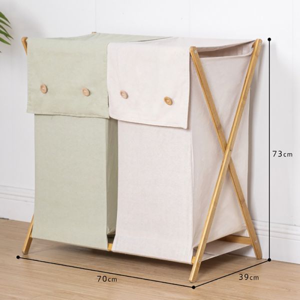 Frame Laundry Hamper Wood with Lid for Collapsible Basket Foldable Storage Household