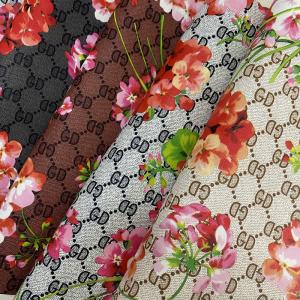 Best Printed GD Letter Flower PVC Faux Leather Bags Phone Case Package Box Leather Fabric wholesale