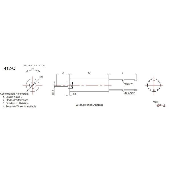 1.5v Mini DC Motor / 4mm Diameter Coreless DC Motor For Security Products