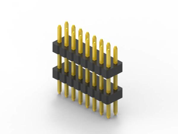 Cheap 1.00mm pin header Single row R/A double plastic applied in navigation for sale