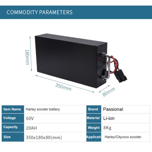 Citycoco Harley NMC Lithium Ion Battery 60V 20Ah For Electric Scooter