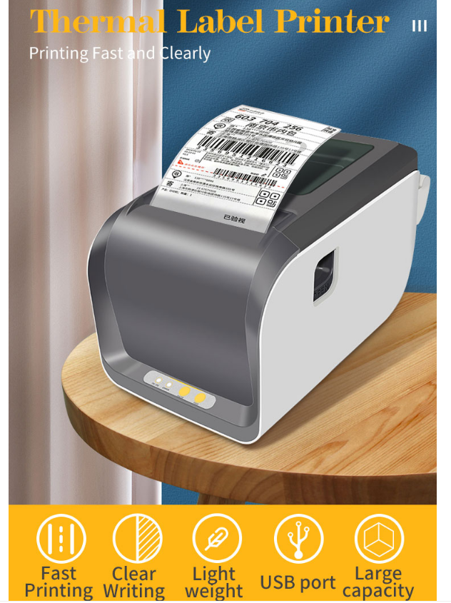 Black White 4x6 Shipping Thermal Usb Barcode Label Printer