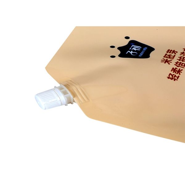Special Shape Stand Up Spout Pouch , Plastic Liquid Pouch With Spout 100ml 200ml