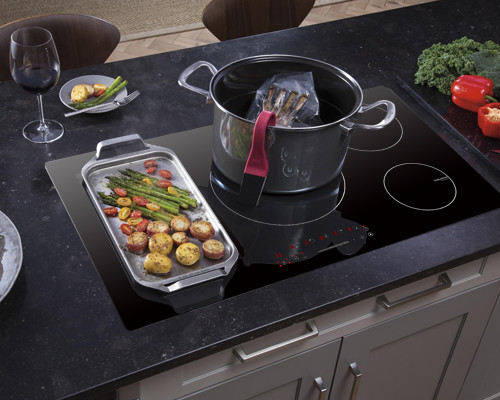 Flex Zone Half Bridge Speed Booster Surface Induction Cooktop With Rang Hood