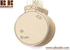 China Unfinished Wood Christmas Tag Ornaments Christmas tree ornaments Holidays Gift Ornament on sale