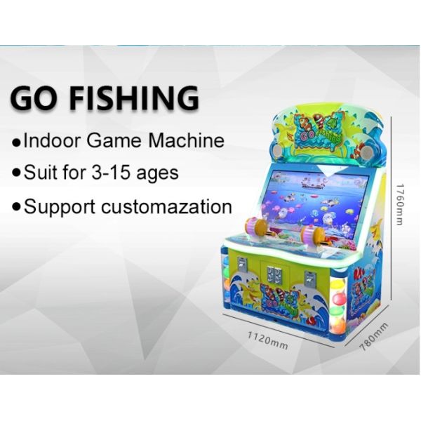 Two Players Fishing Game Machine With Colorful LED Lights Wood + Acrylic Material