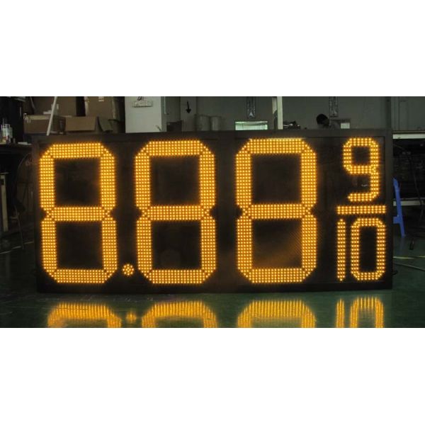 10 Inches RF Remote Control Digital Red led Time And Temperature Oil Price Led Signs
