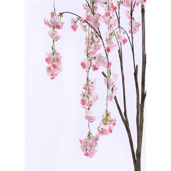 Cherry Artificial Flower Tree , Artificial Floral Trees Plastic Grow Pot Base