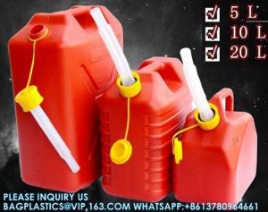 Best Red Color 2.5 Gallon Plastic Gas Jerry Can 10 Litre HDPE Gasoline Diesel Fuel Container Flexible Spout wholesale