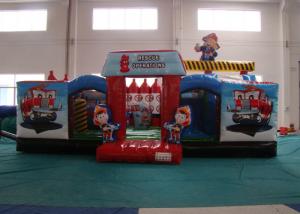 Best Customized Fire Truck Design Inflatable Fun City Fireproof inflatable fire engine 8 X 6 X 5m In Public wholesale