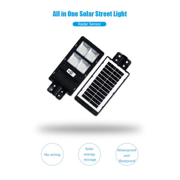 IP65 60w 120w 180w All In One Solar Led Street Light ABS Remote Control