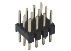 3x4 12 Pin Header Connector Three Row Black 180 Degree DIP Type For PCB