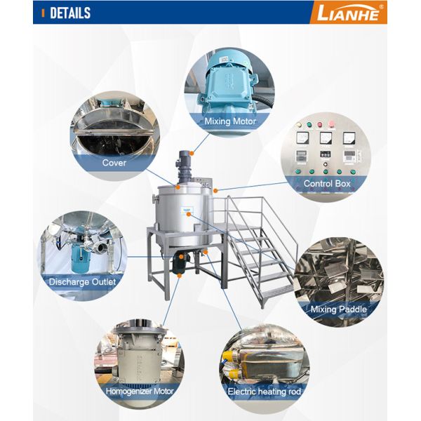 ABB 2000L Cosmetic Homogenizer Mixer , Platform Hand Sanitizer Mixing Equipment