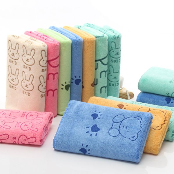 Customized Color Microfiber Cartoon Rabbit Head Soft Absorbent Thickening Face Towel