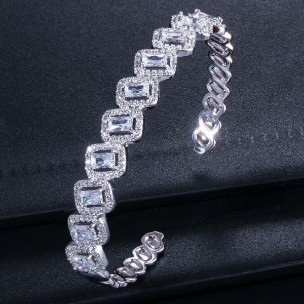 AAA+ Elegant Square CZ Bracelets Zircon Tennis charm Bracelets & bangles CZ Bracelets & bangle Wedding Jewelry