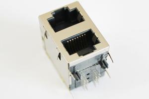 Best Right Angle Multi Pin RJ45 Connector Modular Stacked , PDH Use 2 x 1 Port wholesale