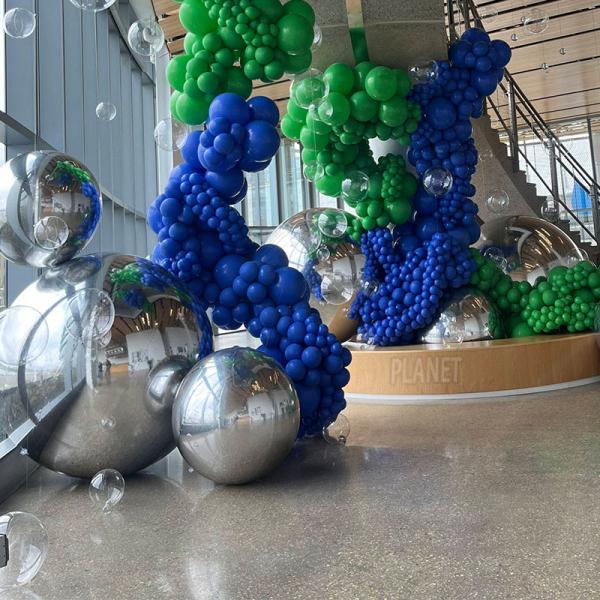 Cheap Giant Christmas Inflatable Metallic Balls PVC Mirror Ball Inflatable Mirror Balloon For Stage for sale