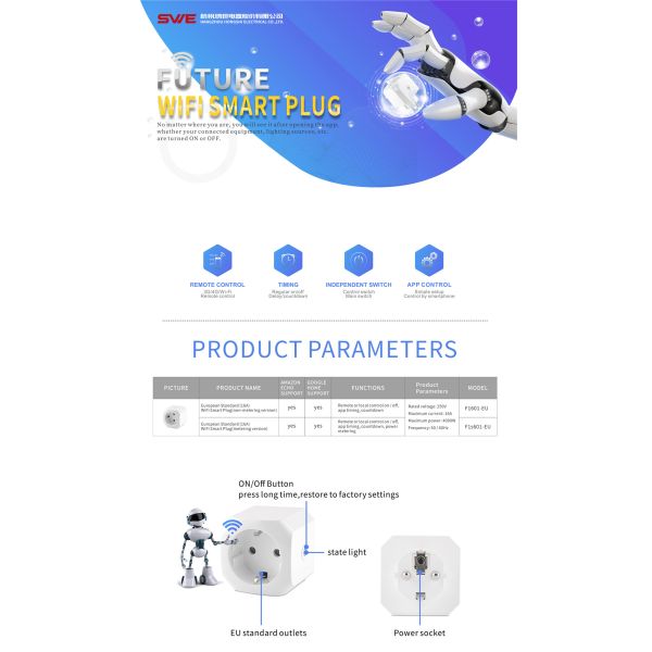 EU Standard (16A) WiFi Smart Plug with Power Metering