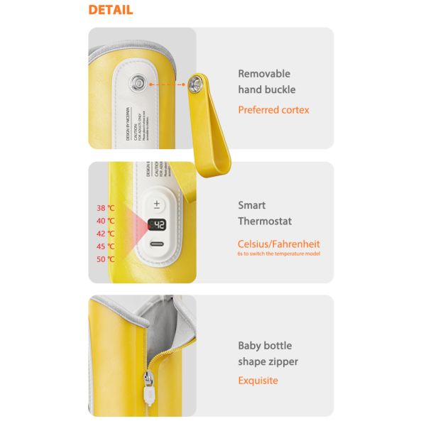 Electric Adjustable Temperature Control Bottle Warmer USB Breast Milk Bag Warmer