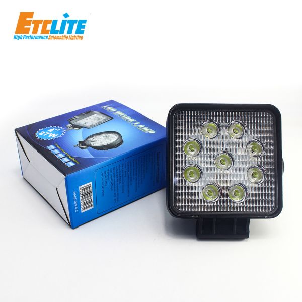 27W Led Work Lamp Rechargeable , ETClite 12v Led Work Lights Waterproof