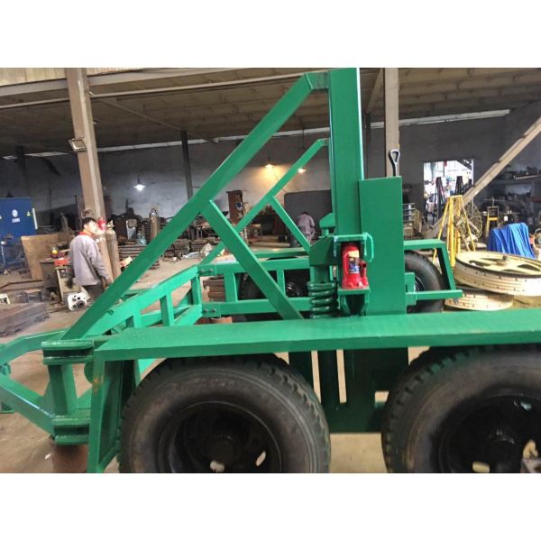 4 Tyre Underground Cable Installation Tool Cable Drum Carrier 12 Ton Load Capacity
