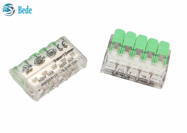 Cheap Spring Lever Quick Connect Terminal Block 5 Way  450V 32A OJ265 for sale