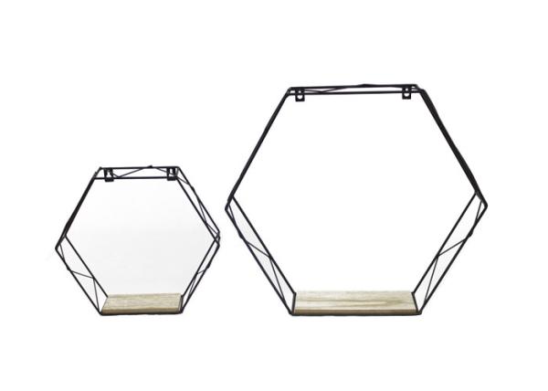 Cheap BSCI Iron Frame MDF Floating Wall Shelf Set Of 2 for sale