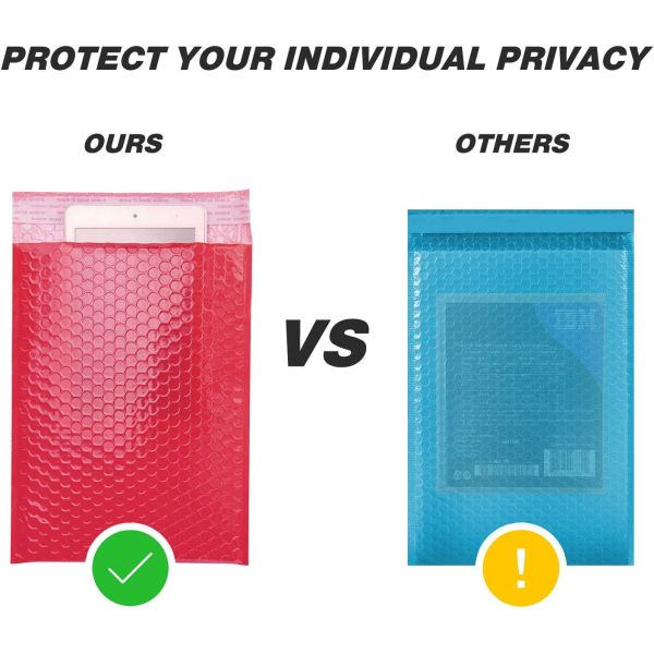 ZGCX Glossy Red Bubble Mailer Red Poly Bubble Mail Colored Bubble Mailers